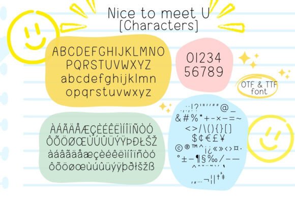Nice to Meet U Font preview 2