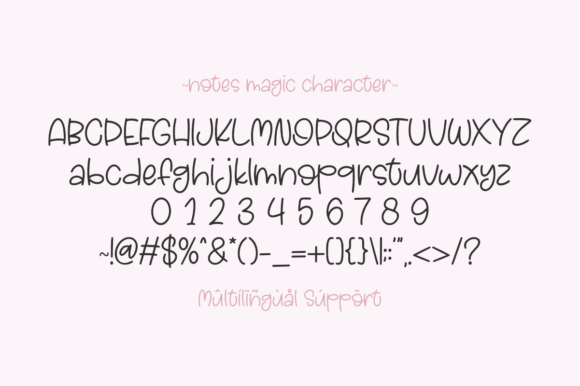 Notes Magic Font preview 3