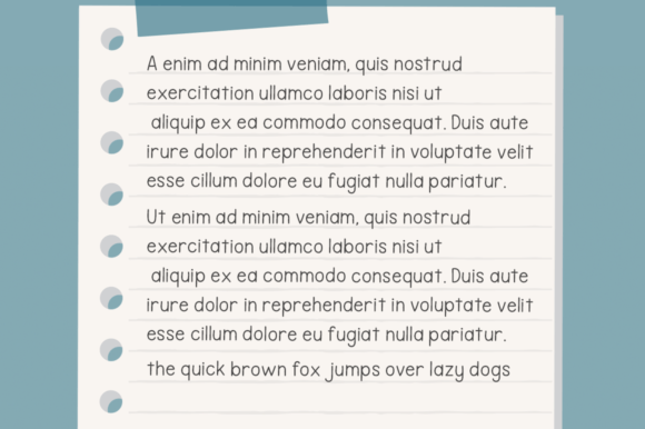 Notes Schedule Font preview 2