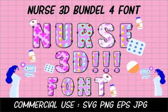 Nurse 3d Font Font