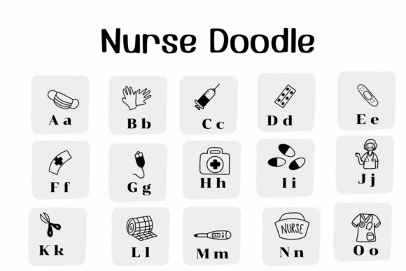Nurse Doodle Font preview 2