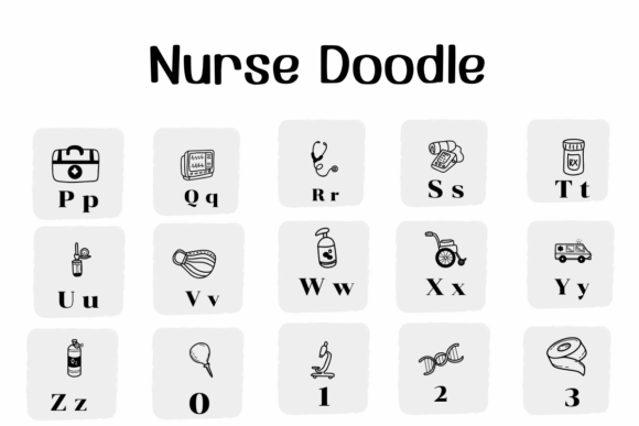 Nurse Doodle Font preview 3