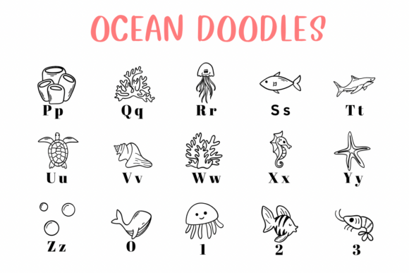Ocean Doodles Font preview 3