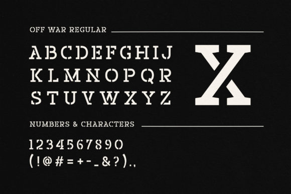 Off War Font preview 2