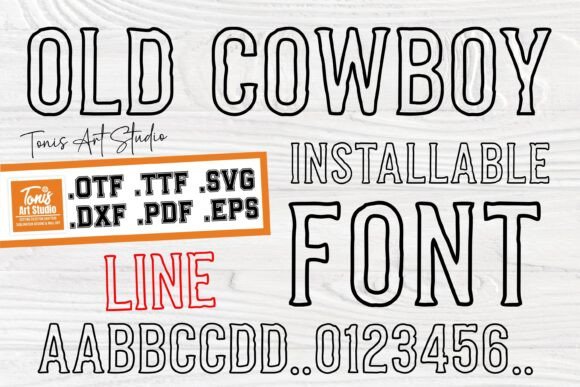 Old Cowboy Line Font preview 2