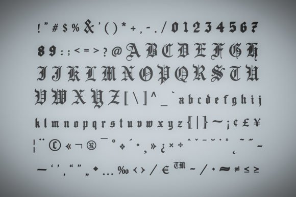 Old English Font preview 3