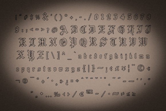 Old English Font preview 5
