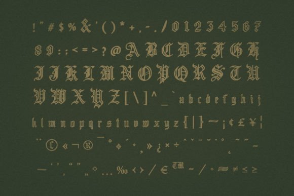 Old English Font preview 7