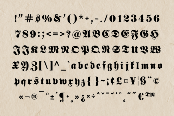 Old German Font preview 4