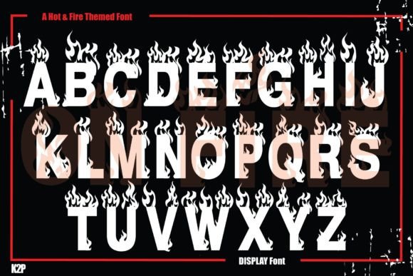On Fire Font preview 2