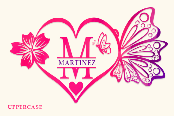 Butterflies Monogram Font preview 2
