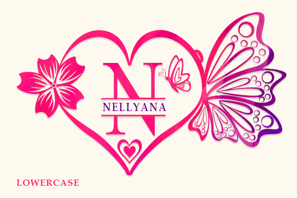 Butterflies Monogram Font preview 3