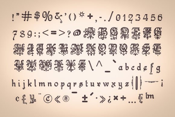 Ornate Gothic Font preview 3