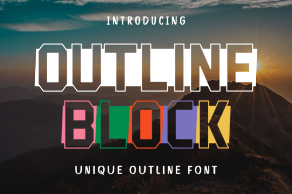 Outline Block Font