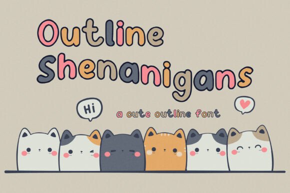 Outline Shenanigans Font preview 2