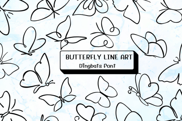 Butterfly Line Art Font