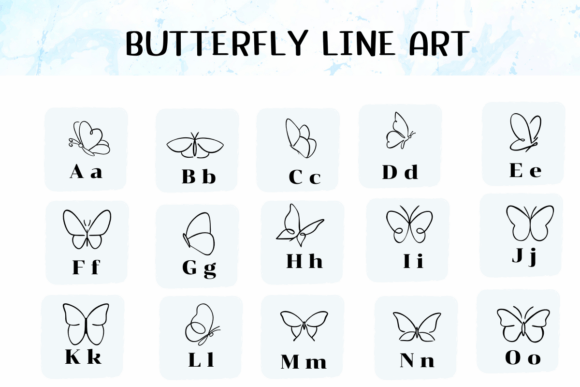 Butterfly Line Art Font preview 2