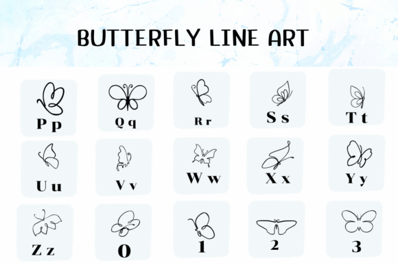 Butterfly Line Art Font preview 3