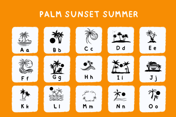 Palm Sunset Summer Font preview 2