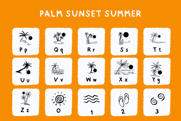 Palm Sunset Summer Font preview 3