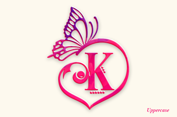 Butterfly Love Monogram Font preview 4