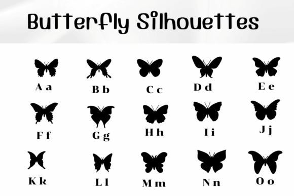 Butterfly Silhouettes Font preview 2