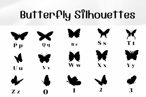 Butterfly Silhouettes Font preview 3