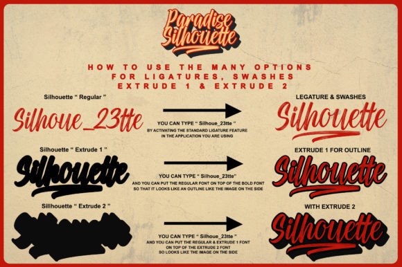 Paradise Silhouette Font preview 4