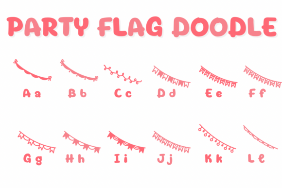 Party Flag Doodle Font preview 2