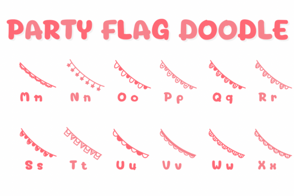 Party Flag Doodle Font preview 3