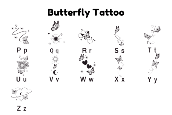 Butterfly Tattoo Font preview 3