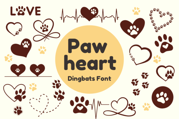 Paw Heart Font