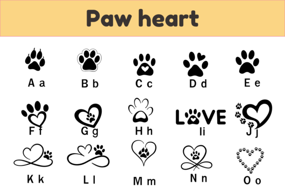 Paw Heart Font preview 2