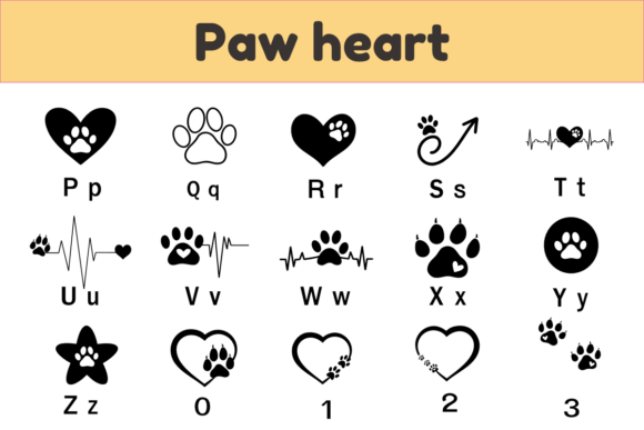 Paw Heart Font preview 3