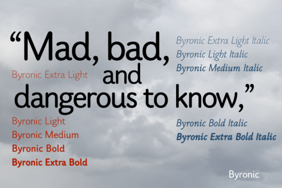 Byronic Font preview 3