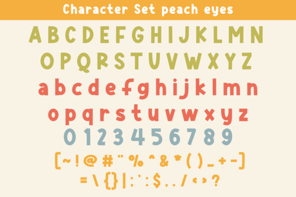 Peach Eyes Font preview 3