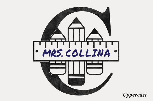 Pencil Teacher Monogram Font preview 3