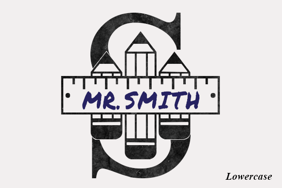 Pencil Teacher Monogram Font preview 4