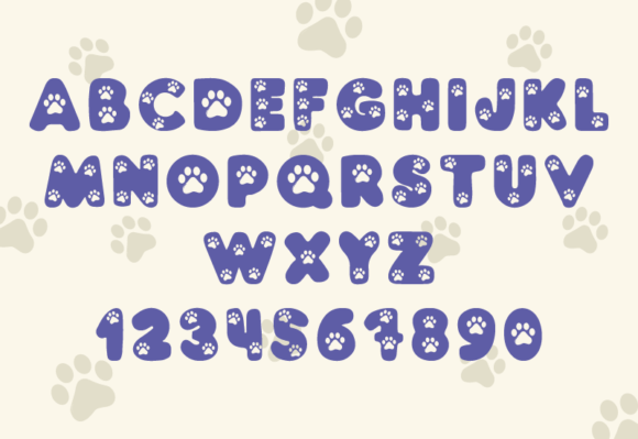 Pet Footprint Font preview 4