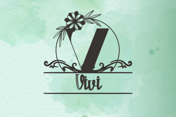 Petal Flower Line Monogram Font preview 2
