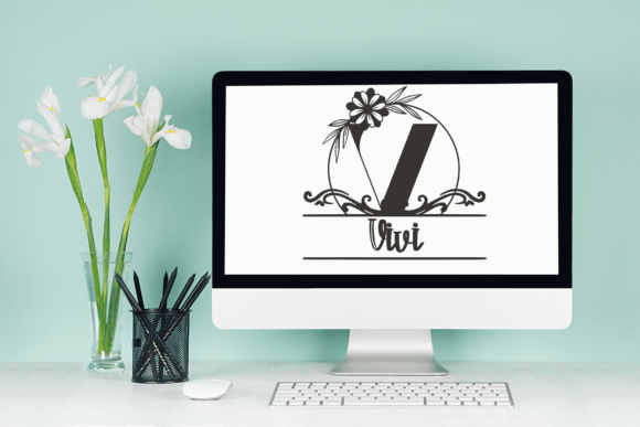 Petal Flower Line Monogram Font preview 3