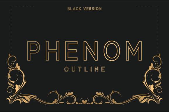 Phenom Outline Black Font preview 3