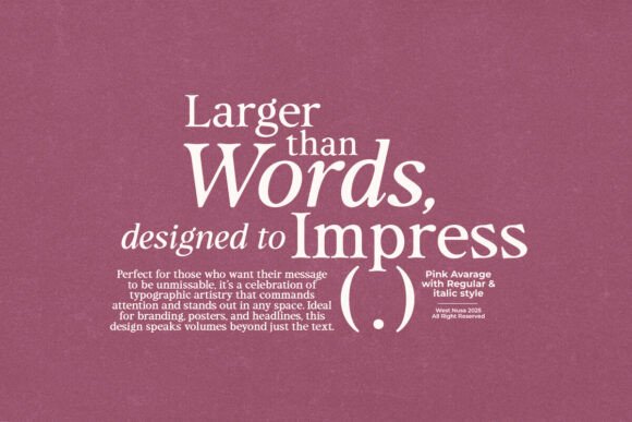 Pink Average Font preview 3