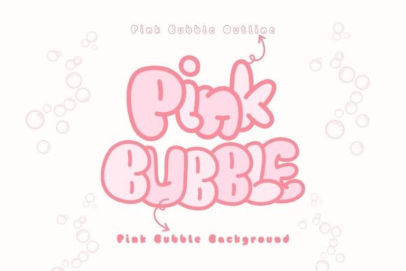 Pink Bubble Font preview 2