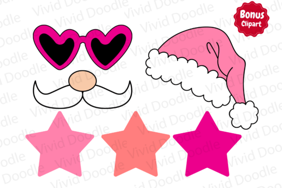 Pink Christmas Santa Doodle Font preview 2