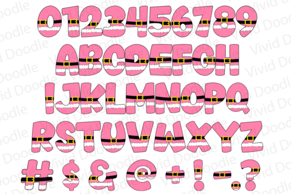 Pink Christmas Santa Doodle Font preview 3