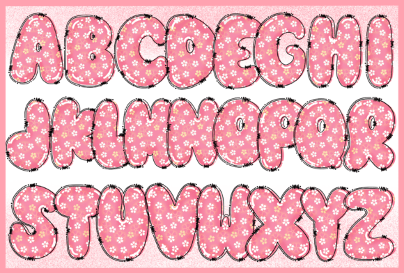 Pink Flower Font preview 2