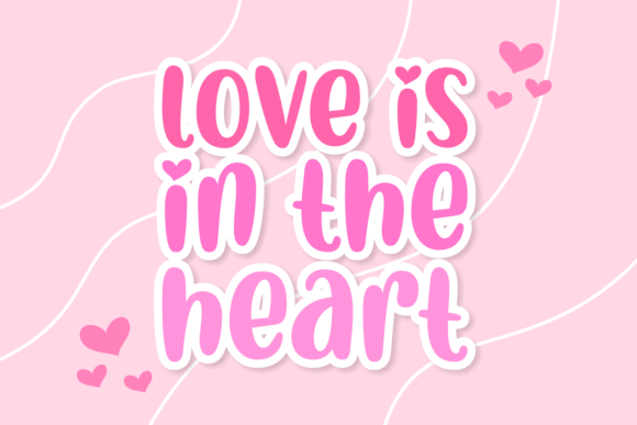 Pink Heart Font preview 3