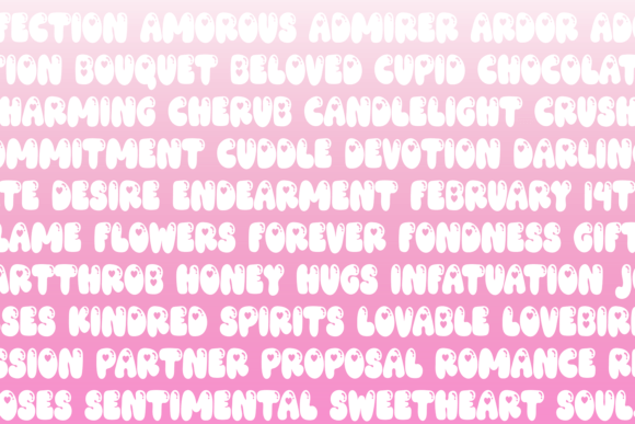Pink Hearts Font preview 4