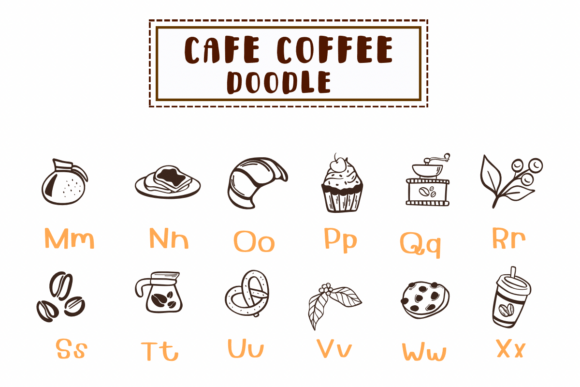 Cafe Coffee Doodle Font preview 3